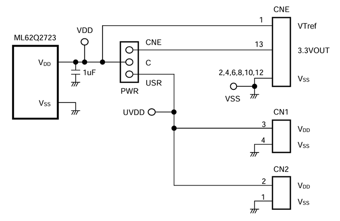 ロケーション回路 - ROHM Semiconductor RB-D62Q2723GA64リファレンスボード